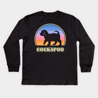 Cockapoo Vintage Sunset Dog Kids Long Sleeve T-Shirt